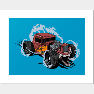 Hot road monster car Posters and Art